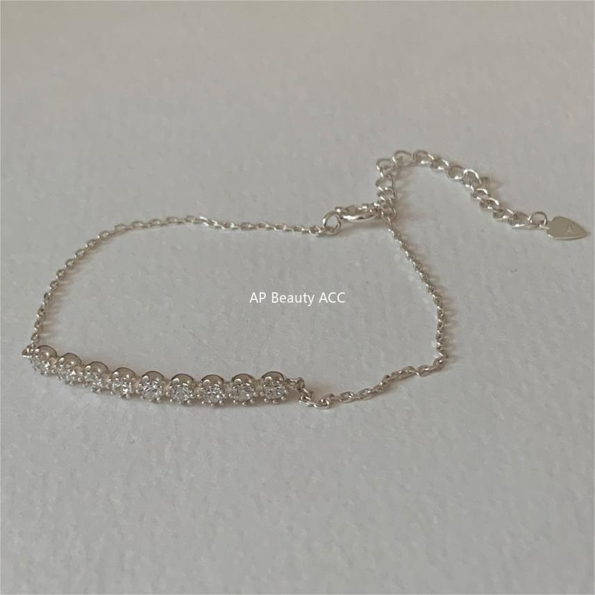 F관 - 925 실버 큐빅 체인 팔찌 [A379] 24.05-5