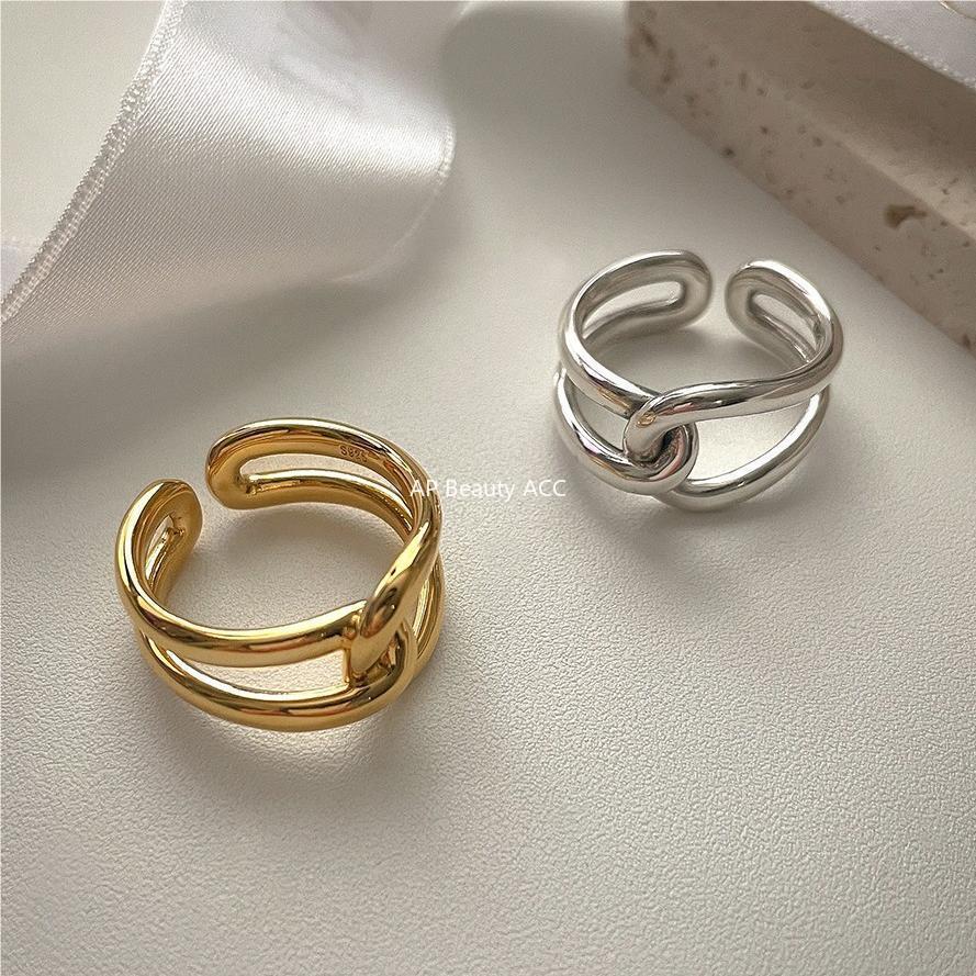 F관 - 925 실버 크로스 더블 라인 반지 [J1811] 25.09-4