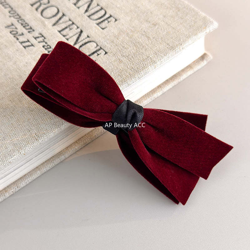 E관 - 벨벳 리본 모양 바나나 집게핀 [27757] 25.12-1