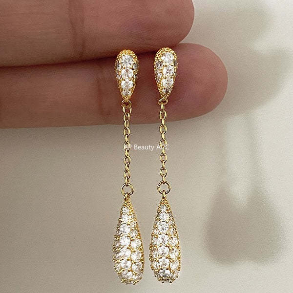 A관 - 롱 태슬 물방울 디자인 925 은침 귀걸이 [EH-2450-SJ] 25.12-1