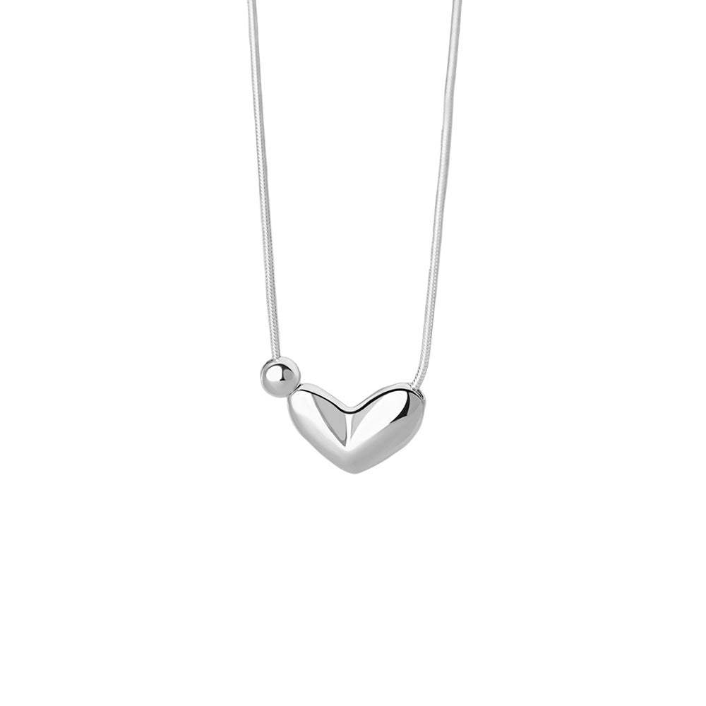 B관 - 925 실버 하트 실버 볼 펜던트 목걸이 [YC2177N_1] 25.12-3