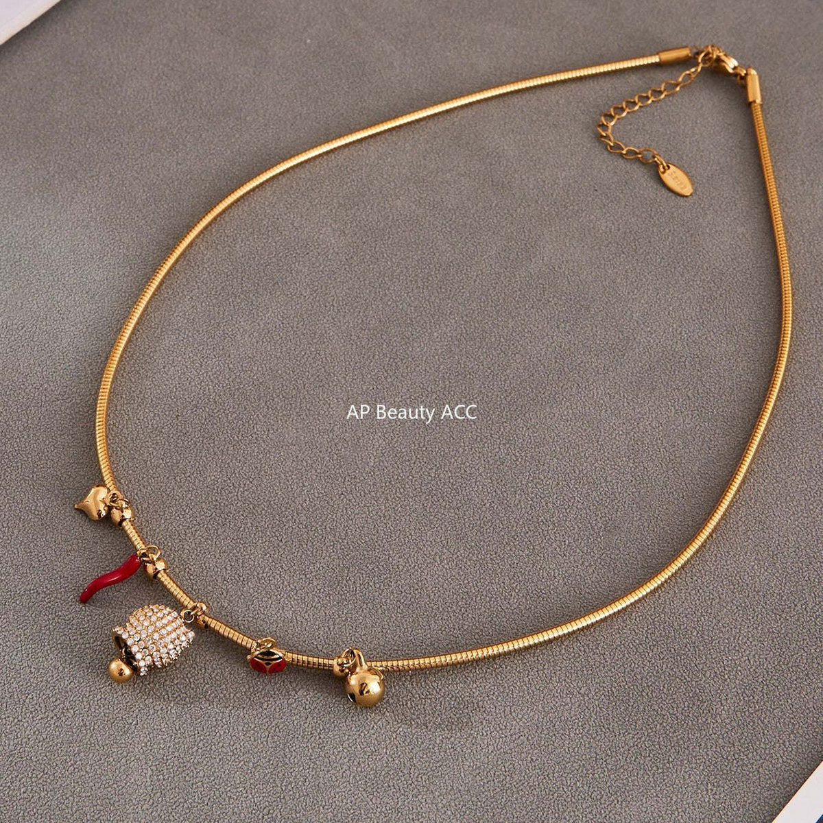 D관 - 18K 골드 도금 스테인리스 스틸 벌 종 멀티 펜던트 목걸이 [P1253] 25.09-2