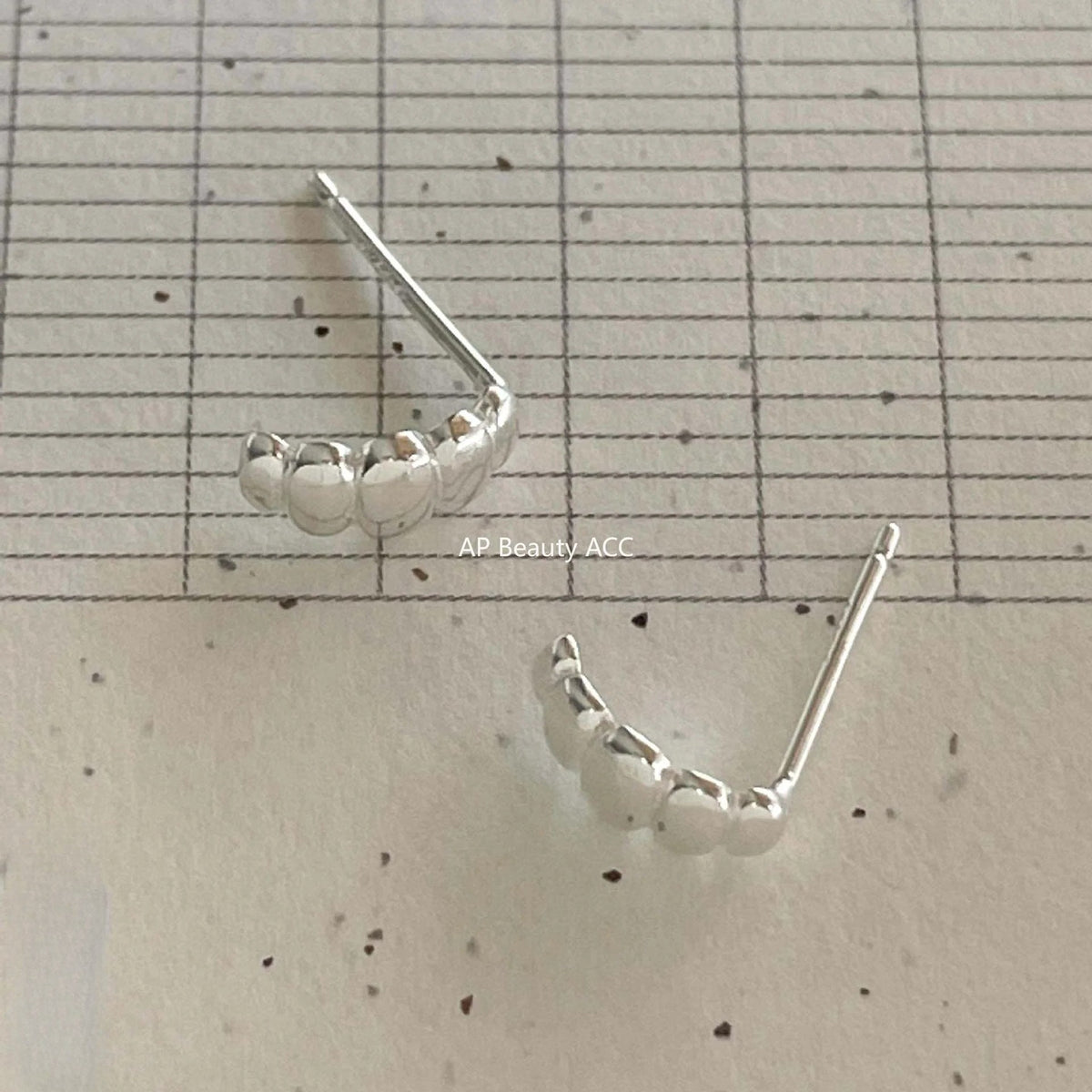 F관 - 925 실버 타원형 크루아상 모양 귀걸이 [C1376] 24.12-3