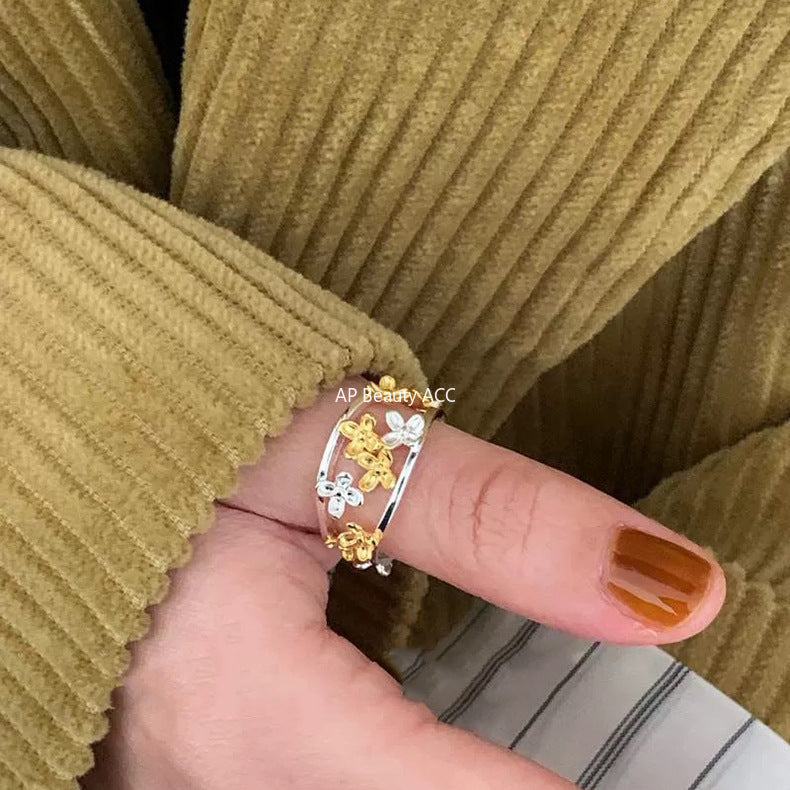 A관 - 925 실버 플라워 오픈형 반지 [JA73] 25.10-2