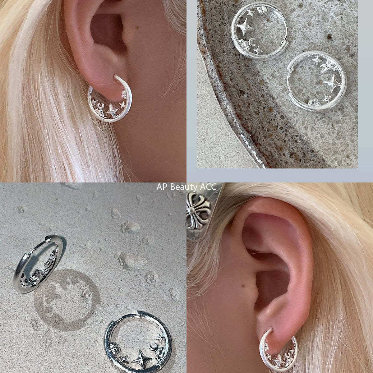 A관 - 샌딩 텍스처 별 디자인 링 귀걸이 [EH-4271] 25.11-4