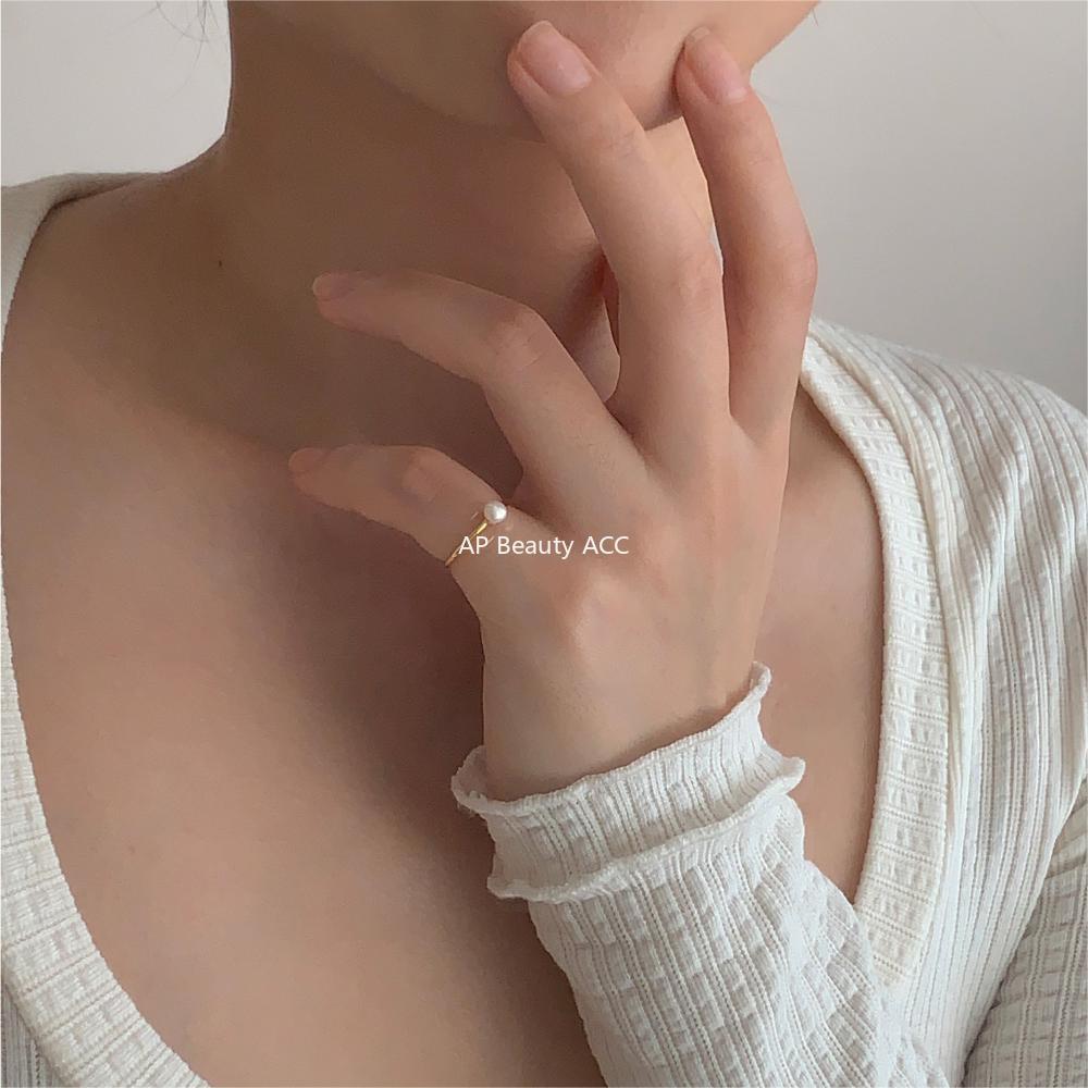 F관 - 925 실버 진주 디자인 오픈형 반지 [J2022] 24.06-2