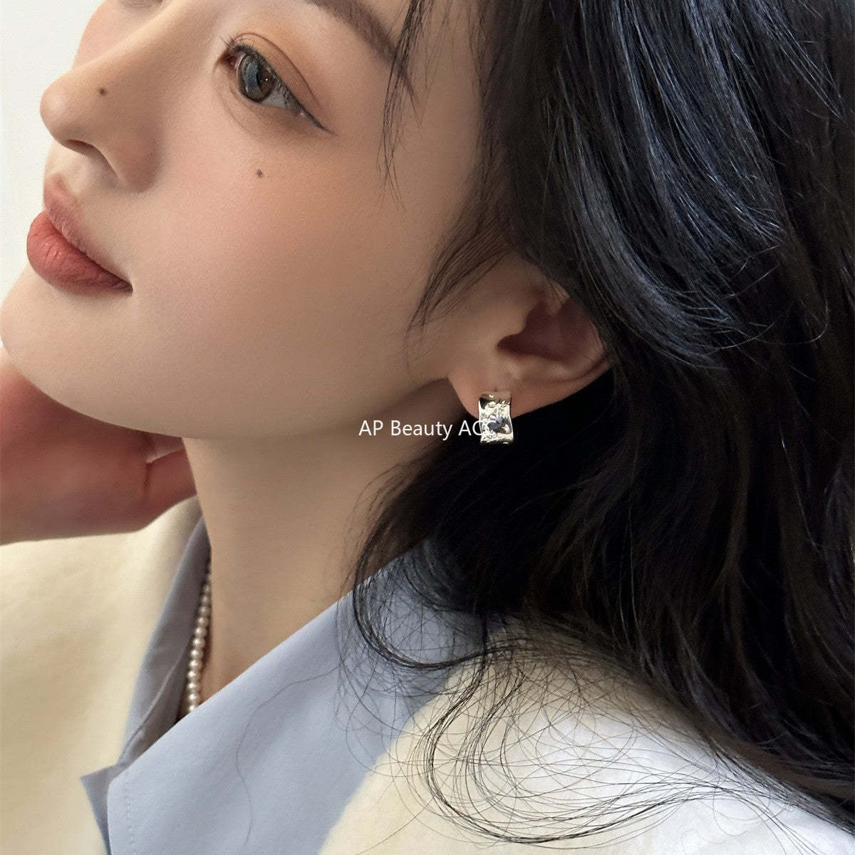 A관 - 925 은침 음각 팔각별 와이드 귀걸이 [EH-3602] 25.06-3