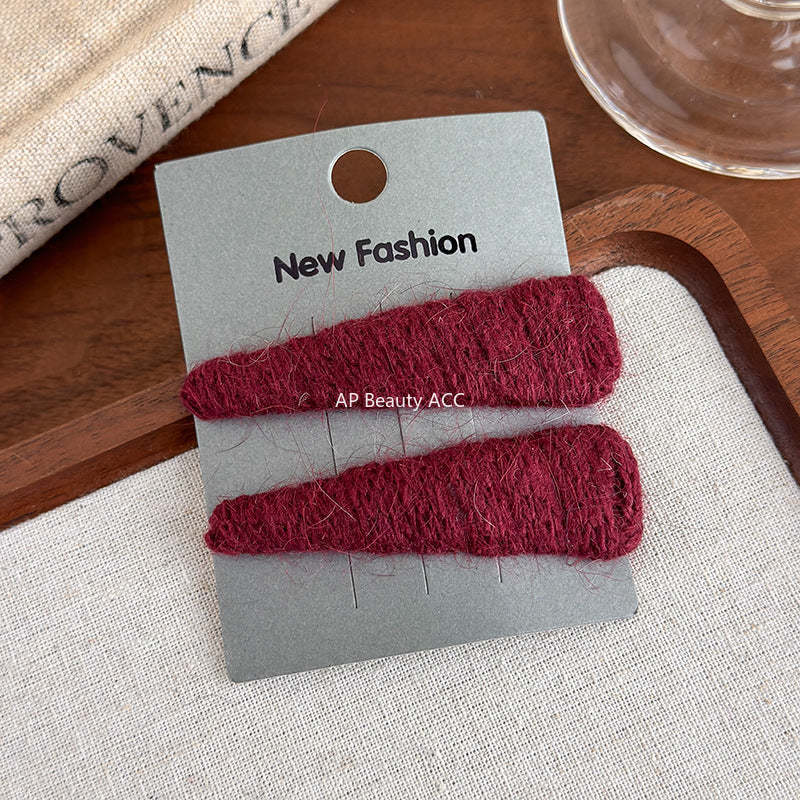 E관 - 가을겨울 컬러 털실 삼각형 헤어핀 [27652] 25.11-4