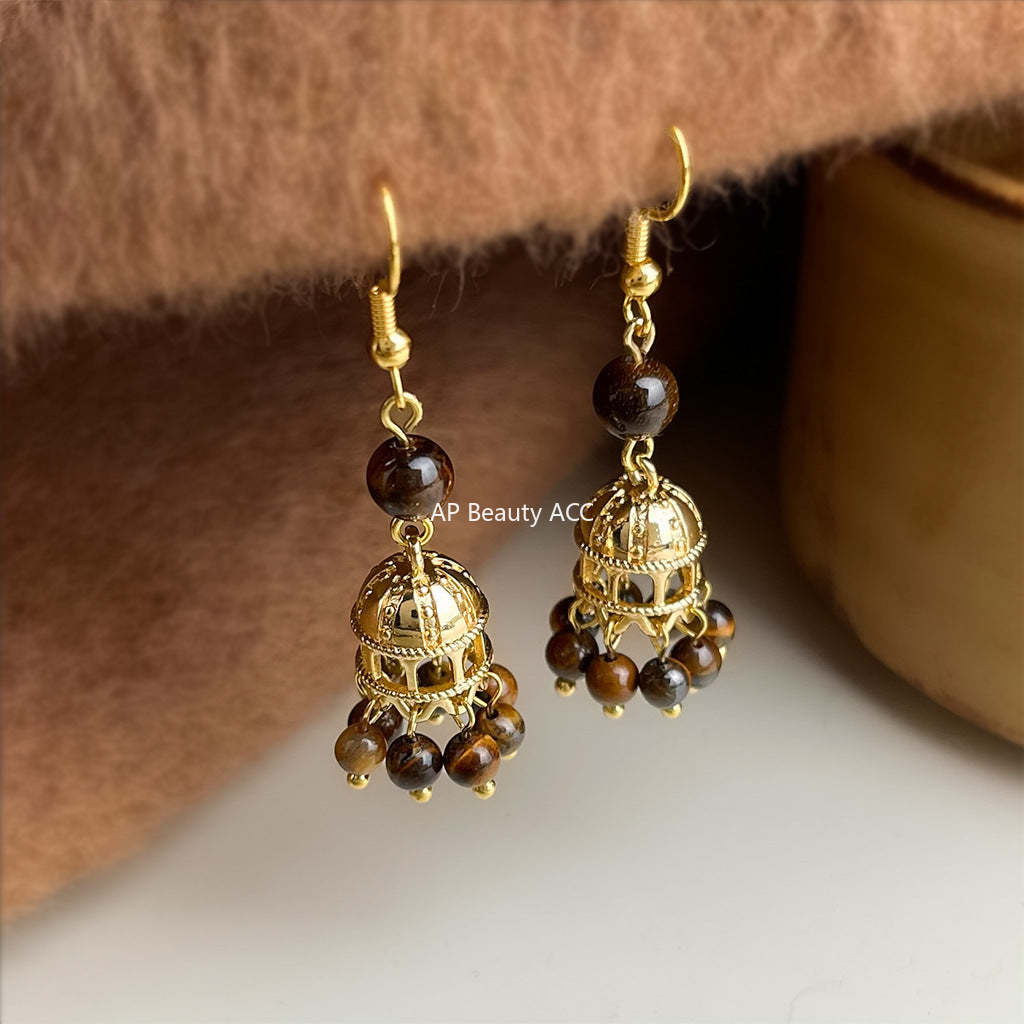 C관 - 925 은침 핸드메이드 호안석 후크 귀걸이 [6951] 25.10-4