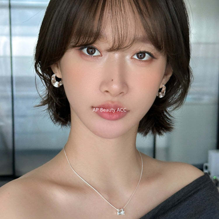 A관 - 큐빅 주름무늬 디자인 대형 스터드 귀걸이 [EH-4185] 25.10-5