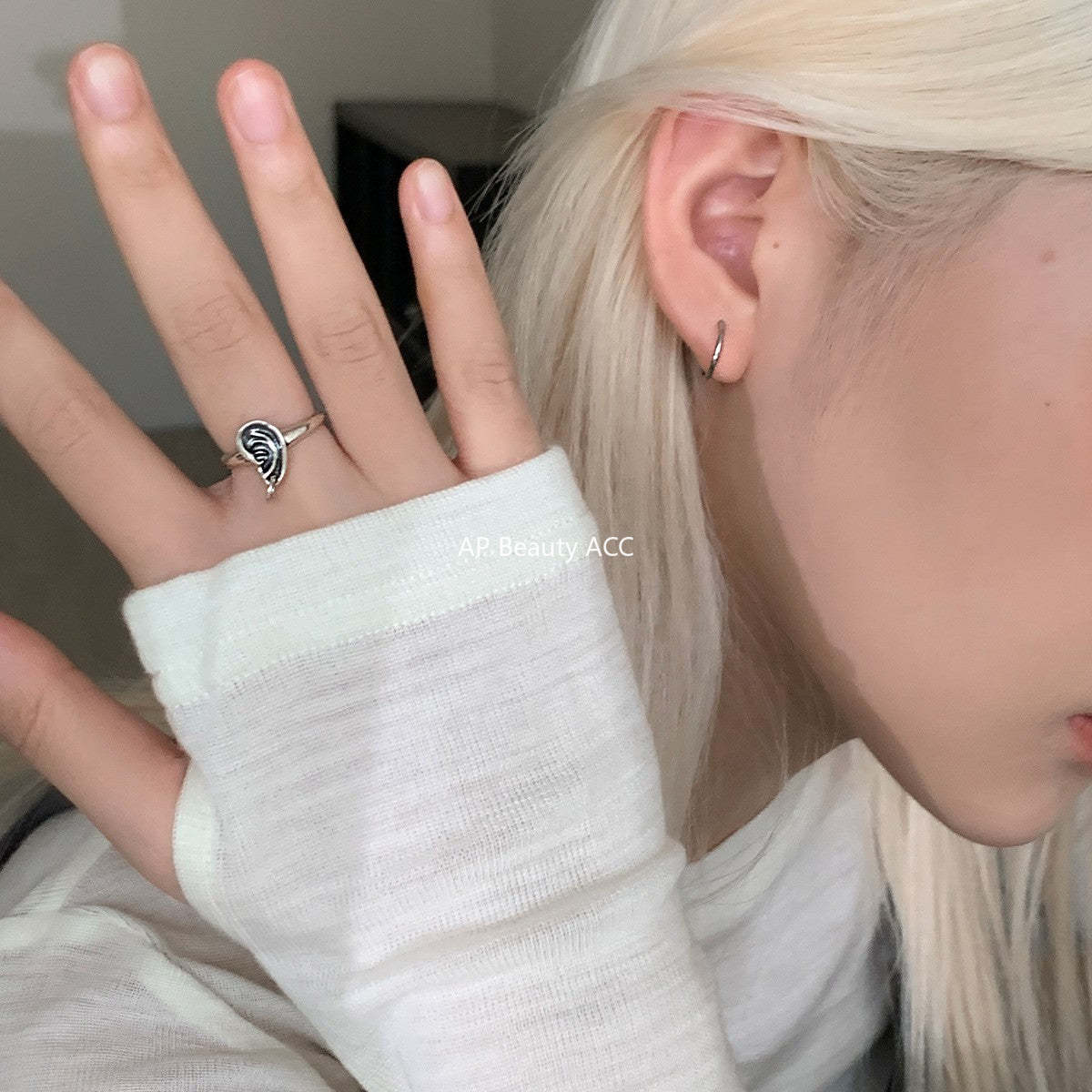 A관 - 925 실버 빈티지 귀 모양 오픈형 반지 [JZ-0657] 25.10-5