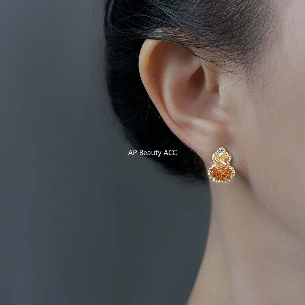 C관 - 925 은침 크리스탈 호리병 모양 큐빅 귀걸이 [6949] 25.10-4