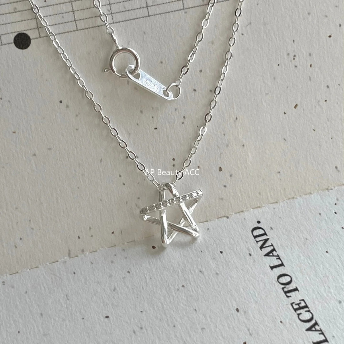 F관 - 925 실버 별 큐빅 펜던트 목걸이 [B1381] 25.11-1
