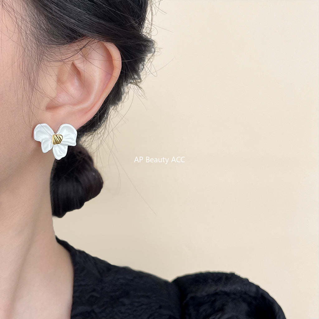 C관 - 에나멜 리본 여름 14K 도금 우아한 귀걸이 [4439] 24.07-1