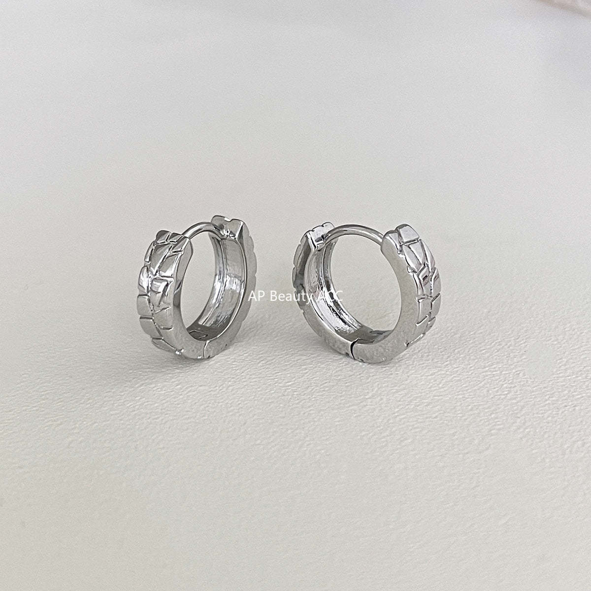 A관 - 기하학 패턴 심플 링 925 은침 귀걸이 [EH-4174] 25.12-1