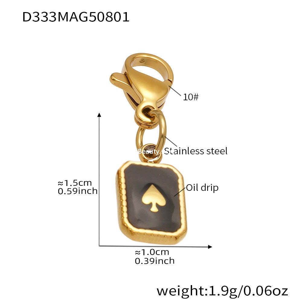 D관 - 18K 도금 체리 DIY 펜던트 스테인리스 스틸 목걸이 [P939] 25.08-2