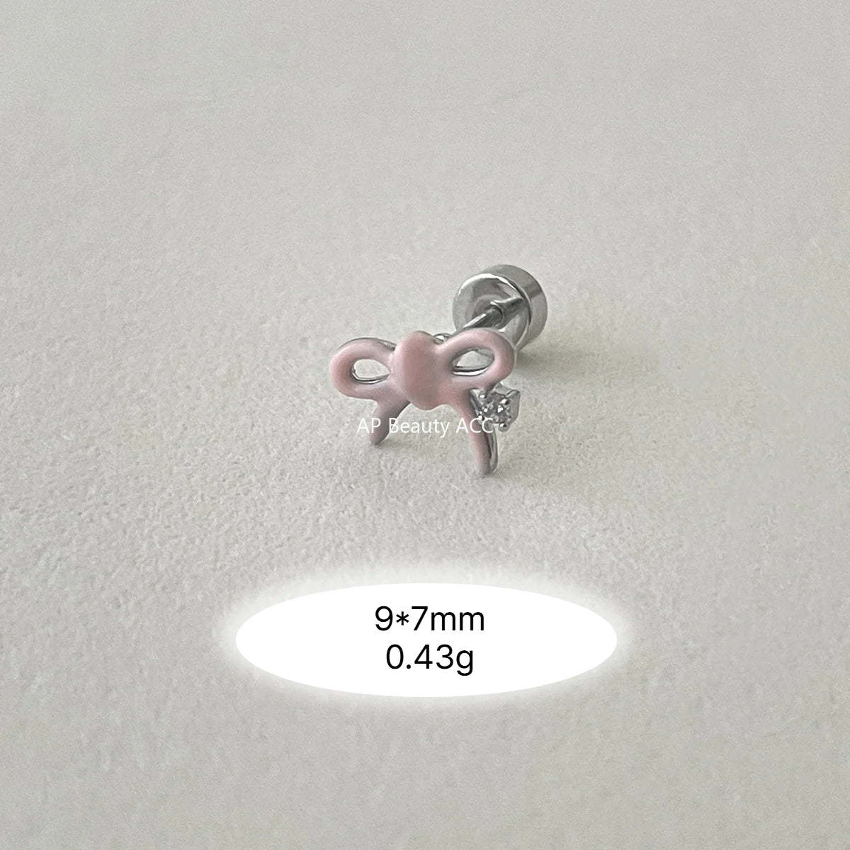 A관 - 팬더 발 모양 티타늄 리본 플라워 귀걸이 [EH-3219] 24.09-3