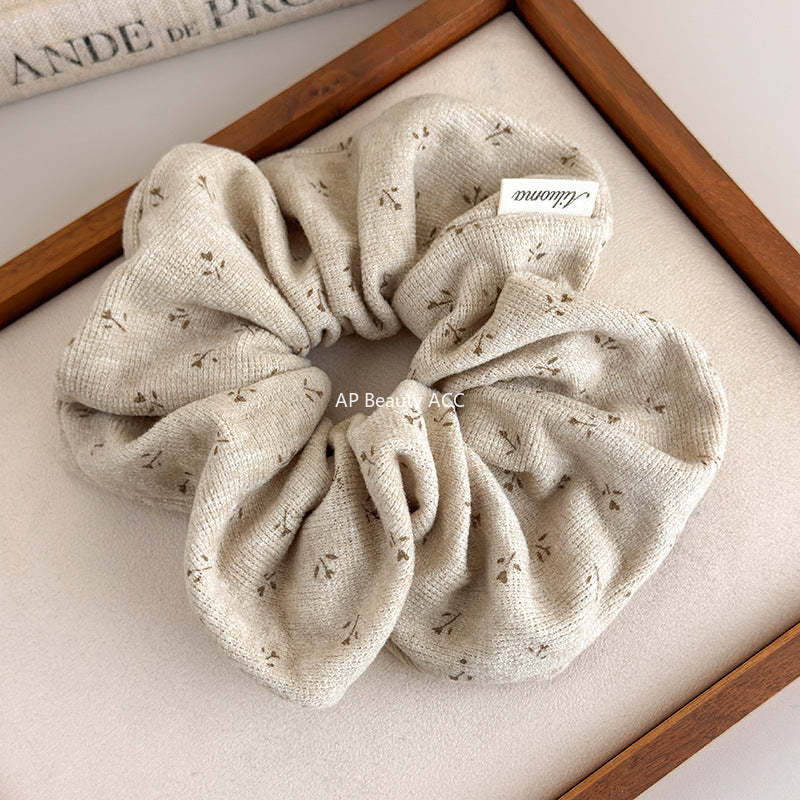 E관 - 니트 플라워 프린트 빈티지 곱창 헤어밴드 [27618] 25.10-5