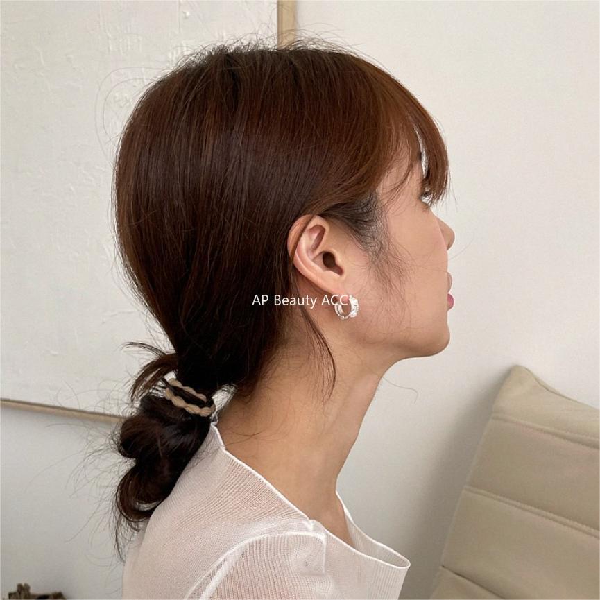 F관 - 925 실버 진주 와이드 귀걸이 [C1238] 25.10-3