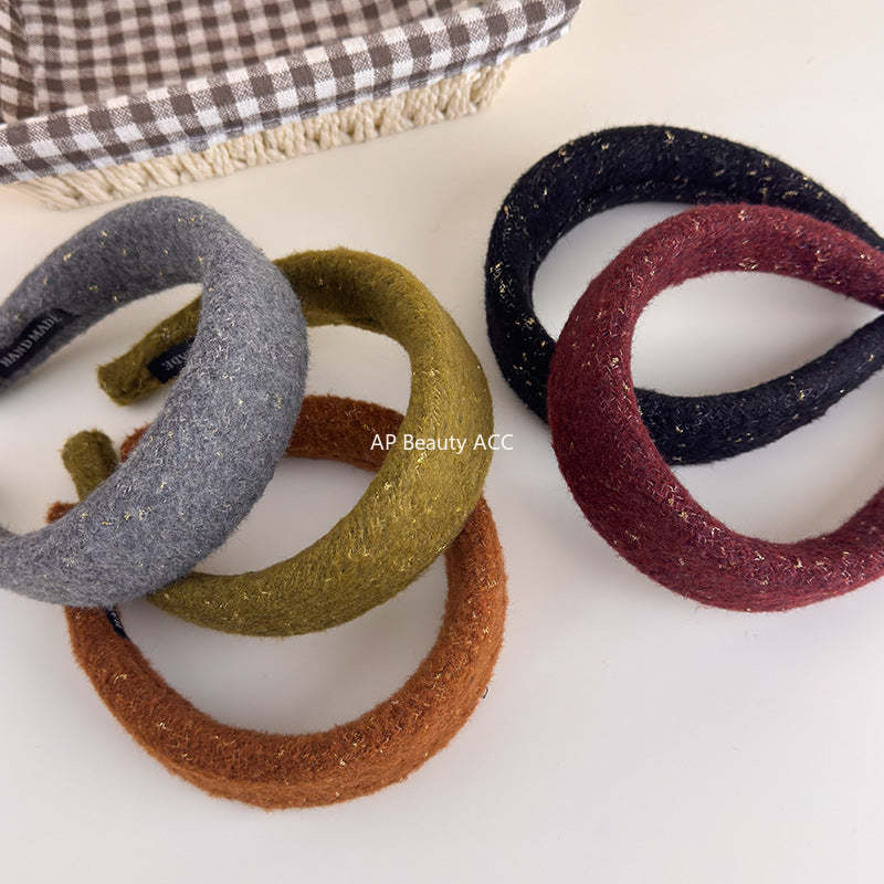 E관 - 모직 니트 금사 와이드 머리띠 [27725] 25.11-4