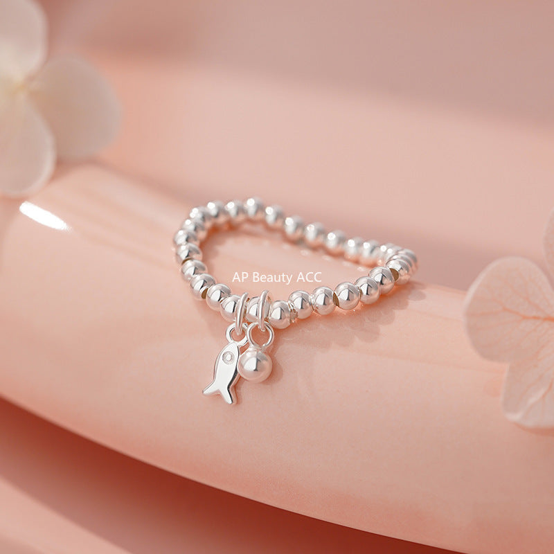 B관 - 999 실버 물고기 라운드 비즈 반지 [YC4572R_1] 25.11-2