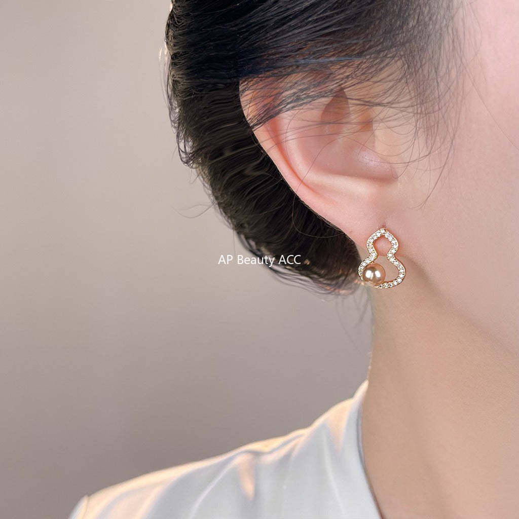 C관 - 미니 큐빅 호리병 디자인 925 은침 귀걸이 [7119] 25.11-3