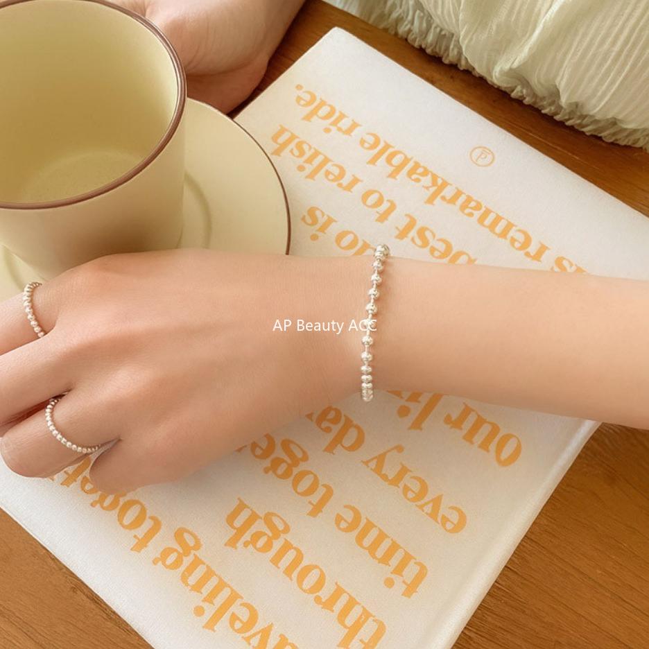 F관 - 925 실버 3가지 사이즈 라운드 비즈 팔찌 [A325] 25.11-2