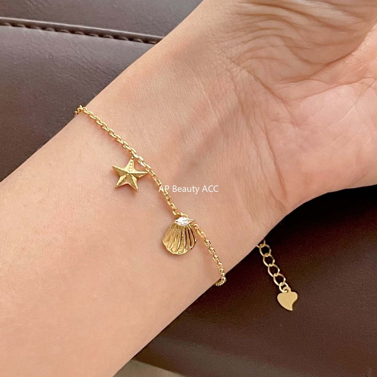 F관 - 925 실버 불가사리 조개 펜던트 팔찌 [A393] 25.11-3