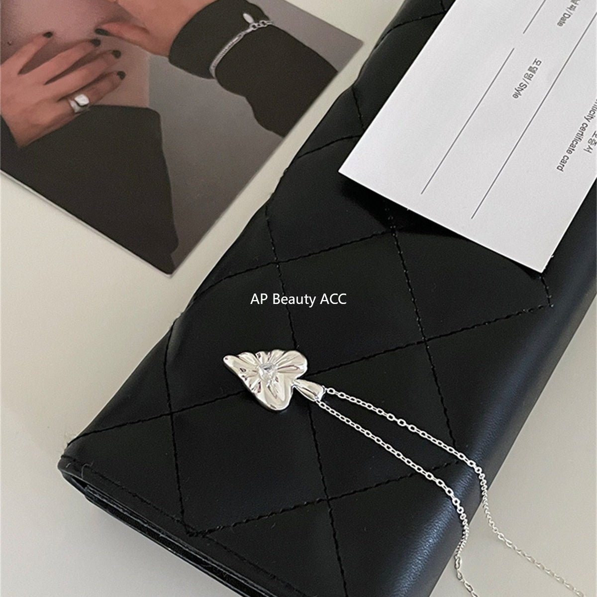 A관 - 925 실버 하트 웨이브 큐빅 펜던트 목걸이 [XL-1204] 25.10-1