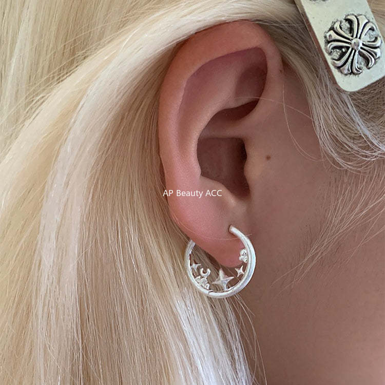 A관 - 샌딩 텍스처 별 디자인 링 귀걸이 [EH-4271] 25.11-4