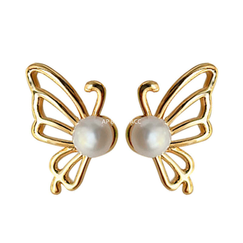 C관 - 깔끔한 나비 14K 도금 심플 귀걸이 [4143] 24.06-1