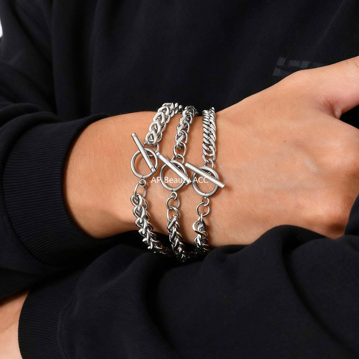 G관 - 스테인리스 스틸 체인 OT 고리 팔찌 [BR-1749] 25.12-1