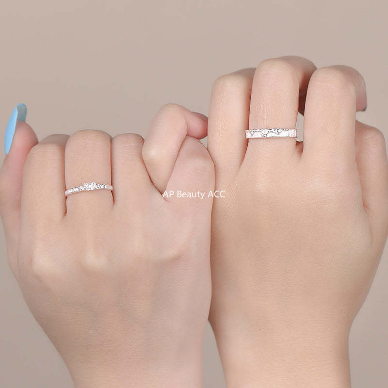 B관 - 999 실버 파도 나비 디자인 커플 반지 [YC3034R_1] 25.09-4