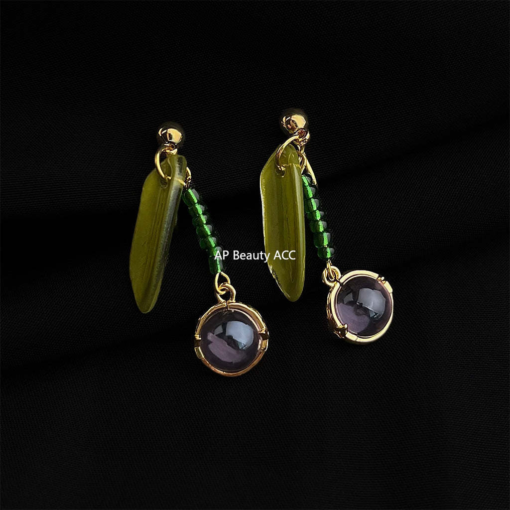 C관 - 18K 도금 에나멜 플라워 이어커프 귀걸이 [EJ0301S] 25.03-1