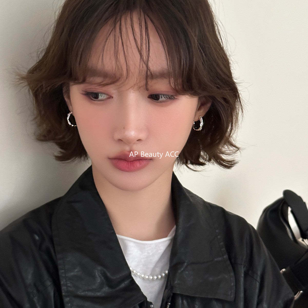 A관 - 비정형 텍스처 925 은침 링 귀걸이 [EH-4315] 25.12-2