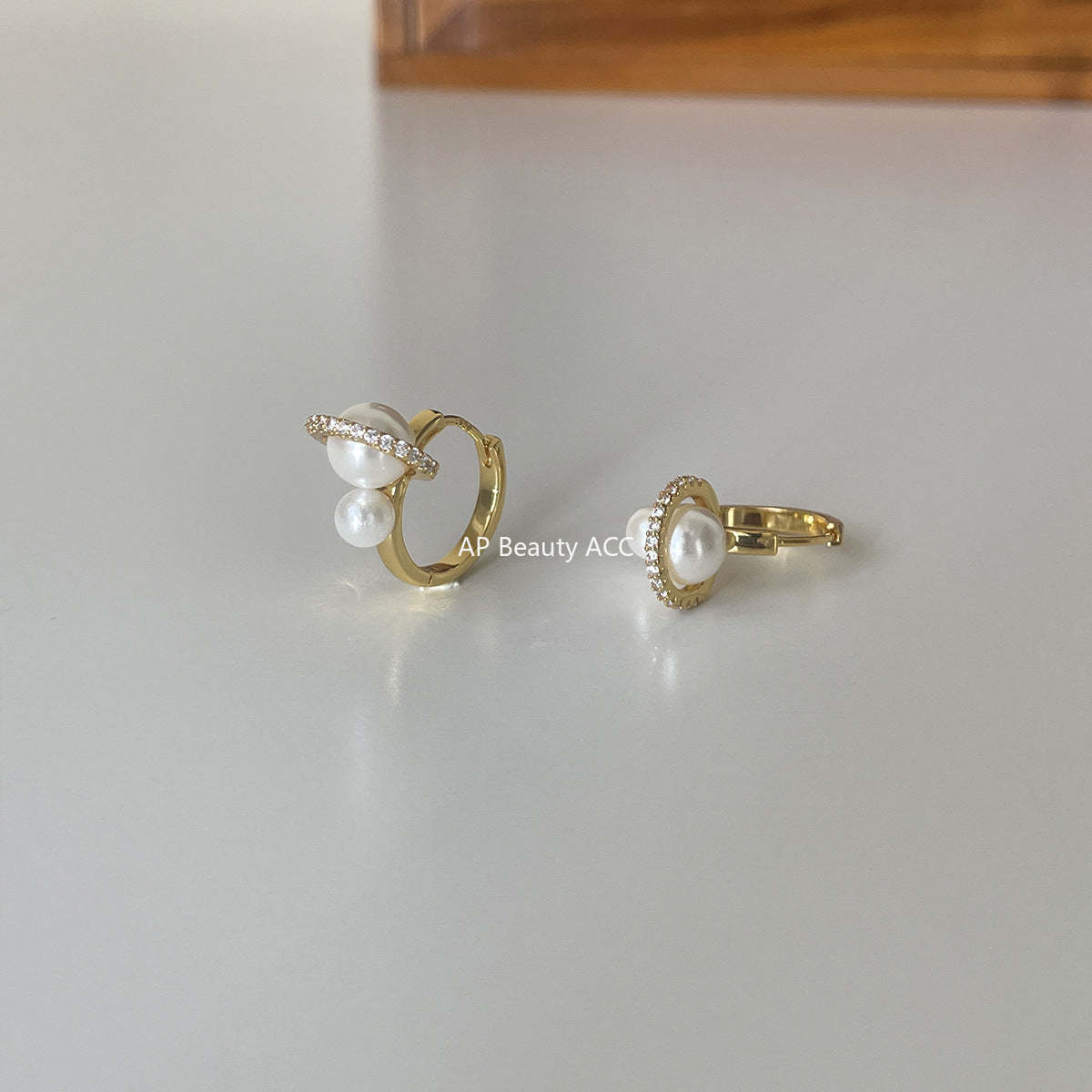 A관 - 925 은침 큐빅 진주 원형 링 귀걸이 [EH-4312] 25.12-3