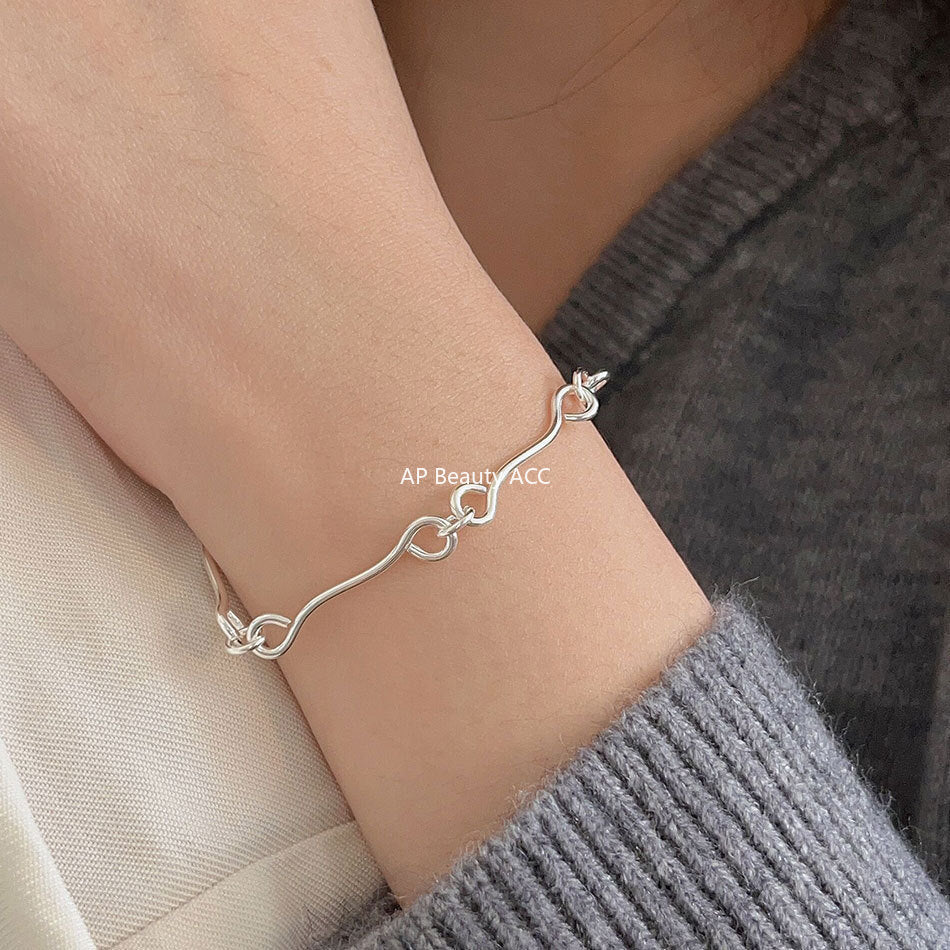 F관 - 925 실버 체인 연결 디자인 팔찌 [A364] 25.10-2