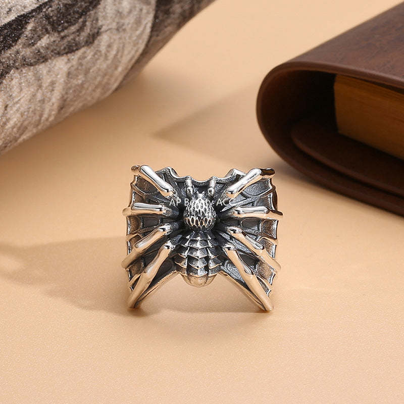 G관 - 거미 모양 빈티지 실버색 반지 [J2679] 25.11-4