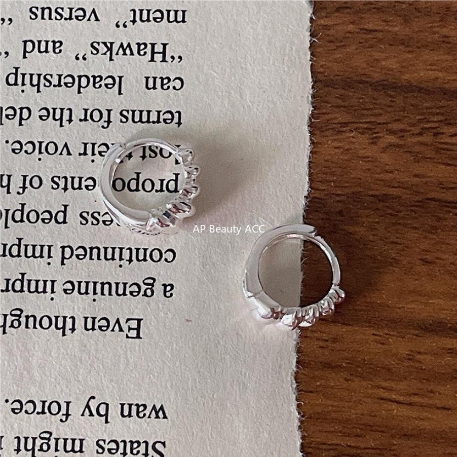 F관 - 925 실버 꼬임 디자인 링 귀걸이 [C1061] 25.09-4