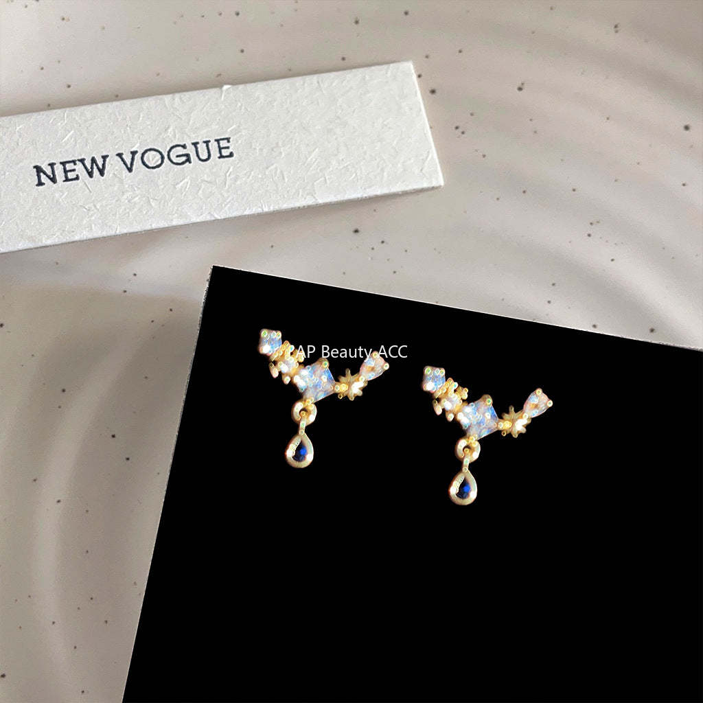 C관 - 미니 큐빅 아치형 은침 귀걸이 간결하고 고급스러운 귀걸이 [1651] 24.04-1