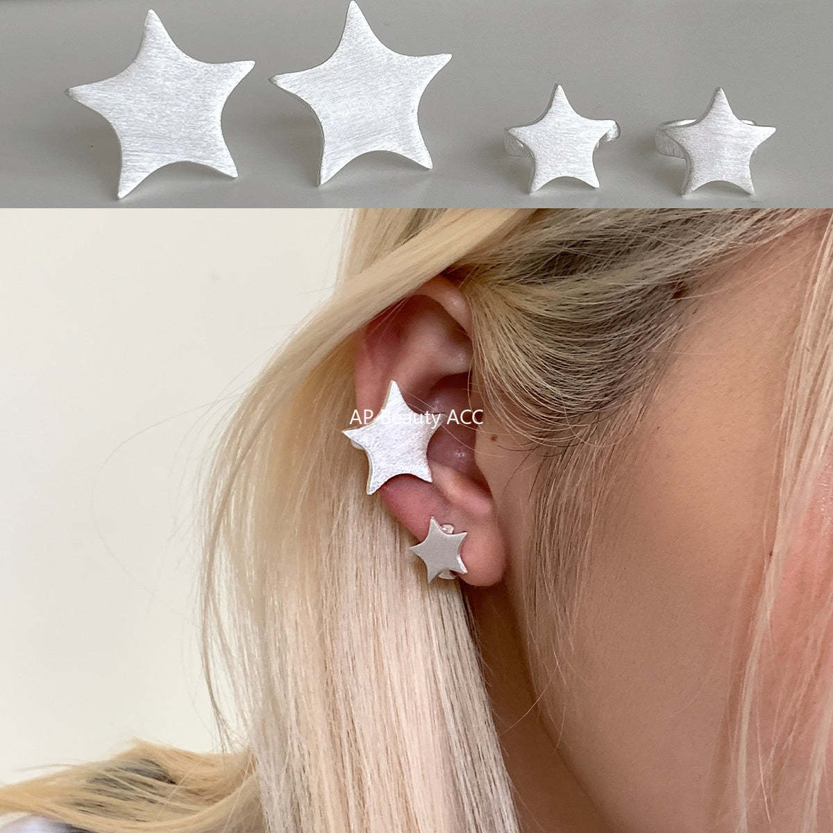 A관 - 샌딩 오각별 디자인 이어커프 귀걸이 [EJ-49] 25.12-1