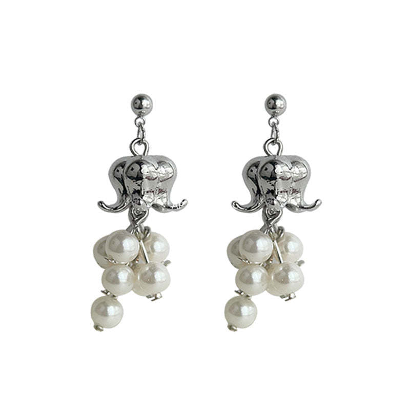 C관 - 숲 속 스타일 은침 플라워 진주 귀걸이 [4154] 24.05-4