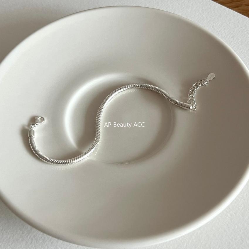 F관 - 925 실버 볼드 스네이크본 뱀뼈 체인 팔찌 [A324] 25.11-2