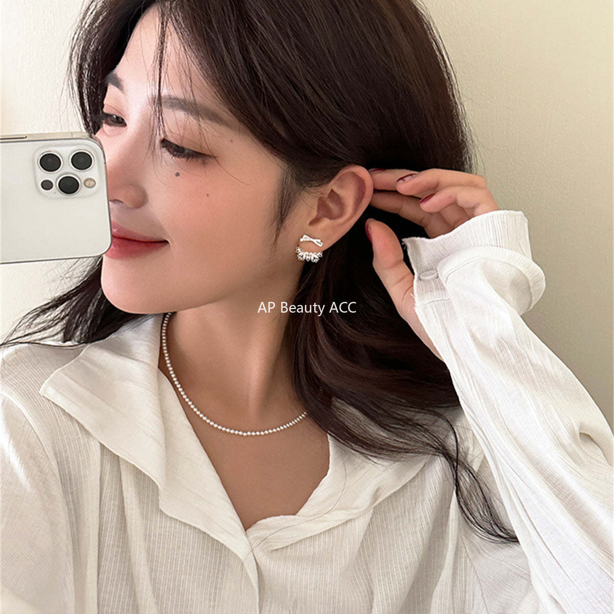 A관 - 925 은침 플라워 꽃다발 리본 귀걸이 [EH-3315] 24.12-1