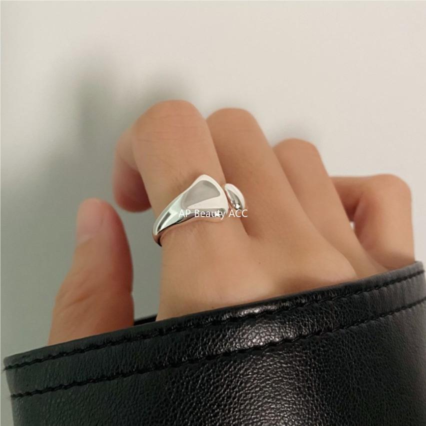 F관 - 925 실버 유선형 디자인 오픈형 반지 [J1824] 25.10-4