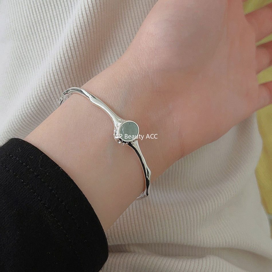 F관 - 925 실버 비정형 타원형 크리스탈 팔찌 [A365] 25.10-2