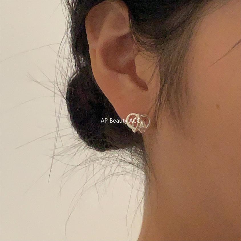 F관 - 925 실버 매듭 디자인 스터드 귀걸이 [C1246] 25.10-2