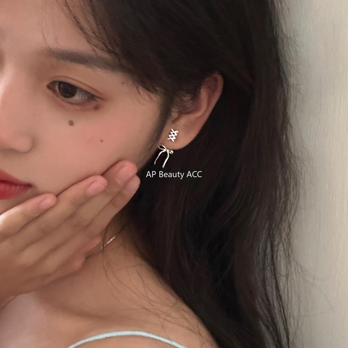 A관 - 925 은침 리본 매듭 디자인 귀걸이 [EH-2324] 25.01-1