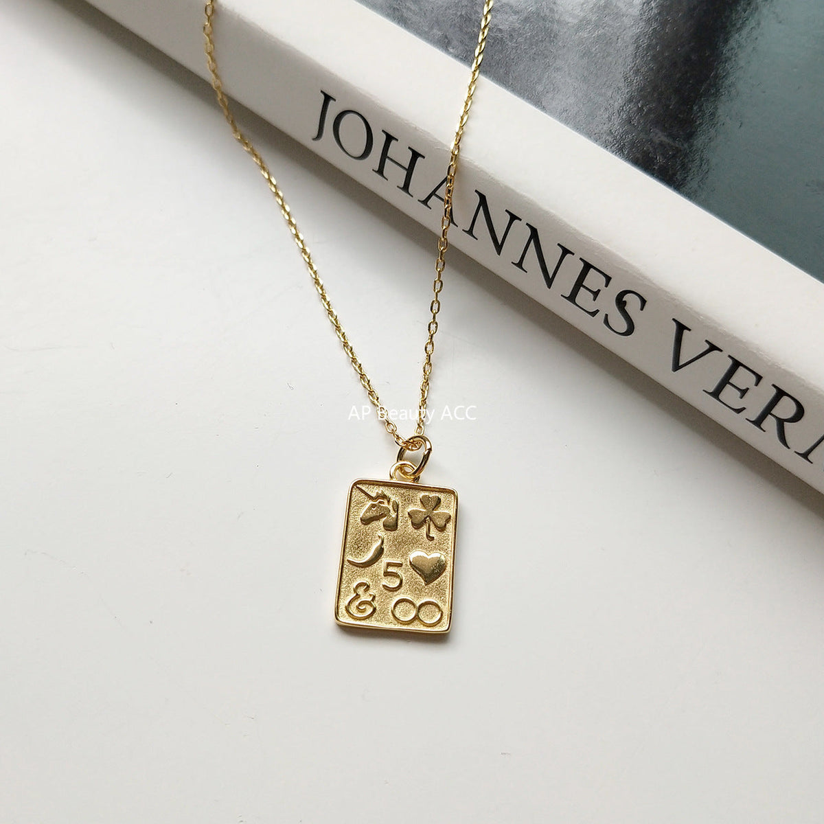 F관 - 925 실버 하트 카드 펜던트 목걸이 [B377-B378] 25.10-3