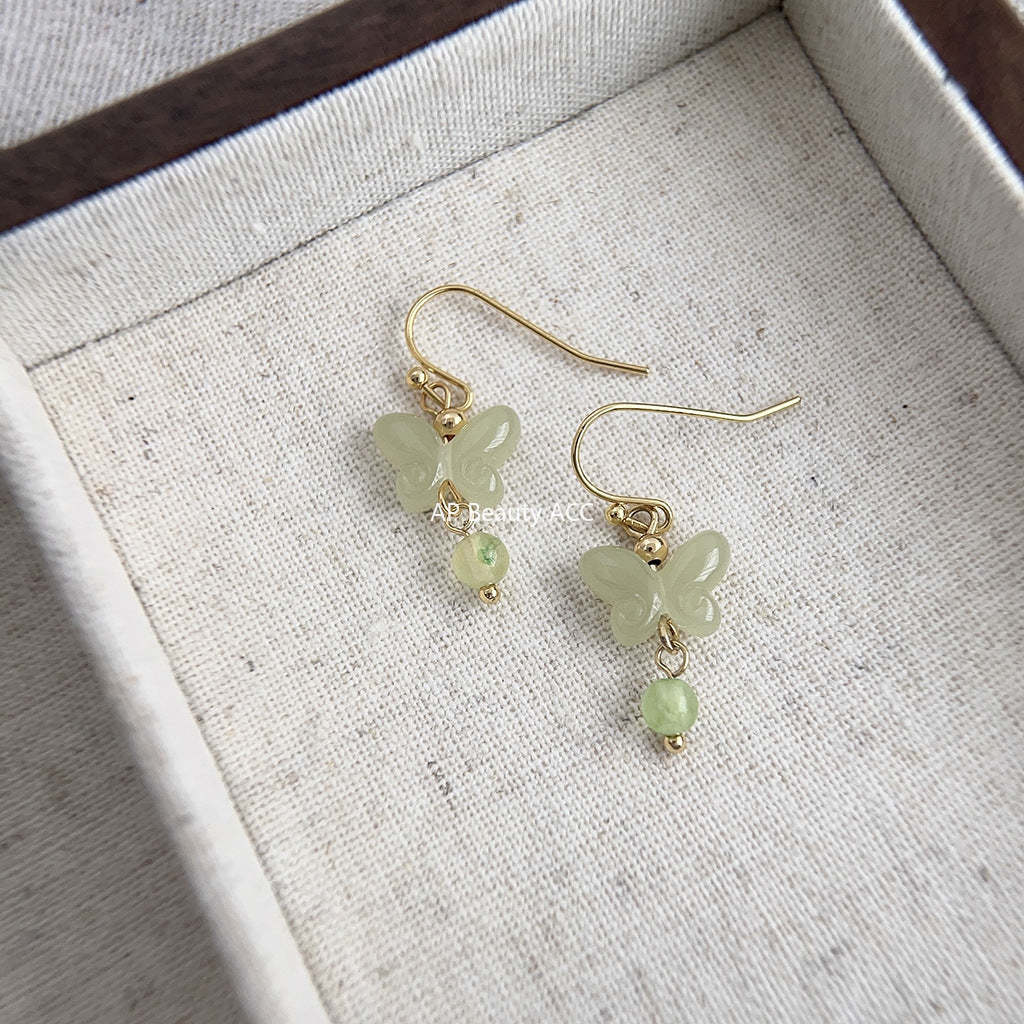 C관 - 천연석 작은 숲 속 스타일 핸드메이드 귀걸이 [3928] 24.05-3